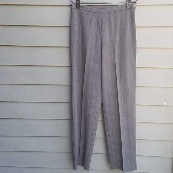 Bob Mackie Charcoal Gray Pinstripe Dress Pants size 6 - Picture 1 of 6